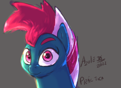 Size: 858x623 | Tagged: safe, artist:azulejo, oc, oc only, oc:cherry cream, earth pony, pony, big eyes, looking at you, male, pink hair, pink mane, practice drawing