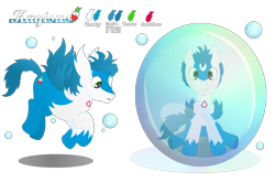 Size: 4387x2902 | Tagged: safe, artist:kinipharian, oc, oc:kayisus, latios, pony, bubble, duo, legendary pokémon, pokémon, ponified, simple background, transparent background