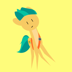 Size: 1080x1080 | Tagged: safe, artist:knife smile, hitch trailblazer, earth pony, pony, g5, animated, life goes on, simple background, yellow background