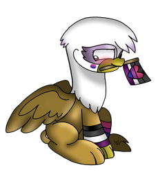 Size: 1500x1636 | Tagged: safe, artist:beesmeliss, gilda, griffon, g4, pride flag, simple background, solo, transparent background