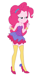 Size: 1900x3176 | Tagged: safe, alternate version, artist:gmaplay, pinkie pie, human, equestria girls, g4, my little pony equestria girls: better together, twilight under the stars, clothes, simple background, solo, stockings, thigh highs, transparent background