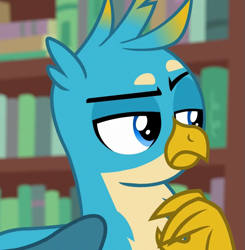 Size: 705x719 | Tagged: safe, screencap, gallus, griffon, g4, what lies beneath, cropped, gallus is not amused, male, solo, unamused