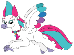 Size: 2826x2100 | Tagged: safe, artist:supahdonarudo, zipp storm, classical hippogriff, hippogriff, g5, classical hippogriffied, flying, high res, hippogriffied, jewelry, necklace, simple background, species swap, transparent background