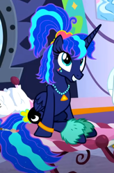 Size: 418x638 | Tagged: safe, screencap, princess luna, alicorn, pony, between dark and dawn, g4, season 9, 80s princess luna, cropped, slender, solo, thin