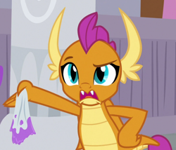 Size: 882x755 | Tagged: safe, screencap, smolder, dragon, g4, the hearth's warming club, cropped, dragoness, female, hand on hip, open mouth, raised eyebrow, solo