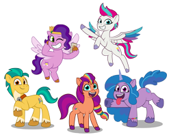 Size: 4000x3209 | Tagged: safe, artist:aleximusprime, hitch trailblazer, izzy moonbow, pipp petals, sunny starscout, zipp storm, earth pony, pegasus, pony, unicorn, g5, my little pony: tell your tale, bracelet, cellphone, cute, female, flying, group shot, high res, jewelry, male, male and female, mane five, mane stripe sunny, mare, one eye closed, phone, princess, selfie, simple background, smartphone, spread wings, stallion, style emulation, tongue out, transparent background, wings, wink