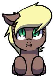 Size: 241x332 | Tagged: safe, artist:neuro, oc, oc only, oc:midnight song, bat pony, pony, bat pony oc, bust, fangs, female, floppy ears, looking at you, mare, simple background, smiling, smiling at you, solo, transparent background