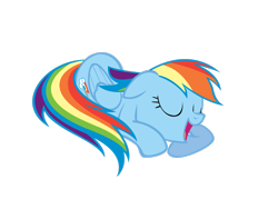 Size: 2828x2121 | Tagged: safe, artist:elboufon, rainbow dash, pegasus, pony, g4, the cutie pox, female, high res, mare, simple background, sleeping, sleepydash, smiling, snoring, solo, transparent background, vector