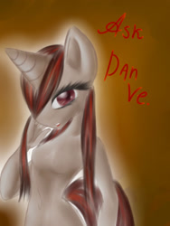 Size: 1200x1600 | Tagged: safe, artist:diankave, oc, oc only, unicorn, anthro, ask, breasts, eyelashes, featureless breasts, female, horn, solo, unicorn oc