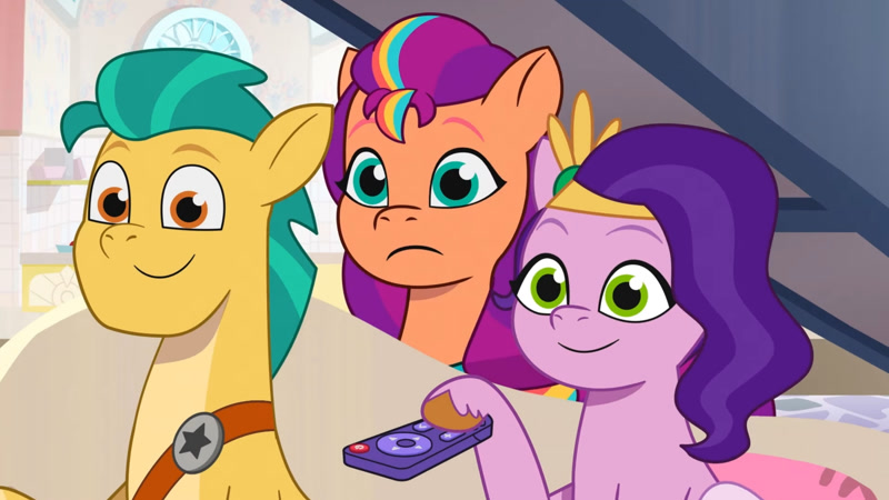 2921980 - safe, edit, edited screencap, screencap, pipp petals, pegasus,  pony, g5, my bananas, my little pony: tell your tale, spoiler:g5,  spoiler:my little pony: tell your tale, spoiler:tyts01e21, animated,  clothes, crown, dress