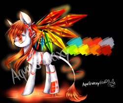 Size: 3000x2500 | Tagged: safe, artist:aquagalaxy, oc, oc only, pony, robot, robot pony, adoptable, black background, headphones, high res, leonine tail, simple background, solo, tail, wings