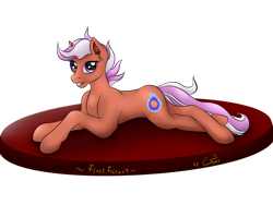 Size: 1280x960 | Tagged: safe, artist:lennystendhal13, fiery fricket, pony, g4, las pegasus resident, lying down, prone, simple background, solo, transparent background