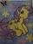 Size: 2448x3264 | Tagged: safe, artist:maddiedraws5678, scootaloo (g3), butterfly, earth pony, pony, g3, blue background, colored, coloring page, cute, female, flower, g3 cutealoo, high res, hoof heart, mare, simple background, sitting, smiling, solo, traditional art, wrong color