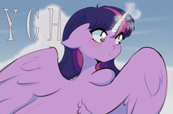 Size: 700x462 | Tagged: safe, artist:kisselmr, twilight sparkle, alicorn, pony, g4, advertisement, anime, commission, female, mare, solo, twilight sparkle (alicorn), your character here