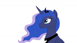 Size: 1280x720 | Tagged: safe, artist:erkints, princess luna, alicorn, pony, g4, bust, female, folded wings, horn, simple background, solo, vector, white background, wings