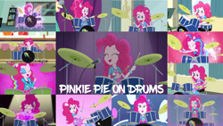 Size: 1280x721 | Tagged: safe, edit, edited screencap, editor:quoterific, screencap, fluttershy, pinkie pie, human, constructive criticism, constructive criticism: pinkie pie, equestria girls, equestria girls specials, g4, my little pony equestria girls: better together, my little pony equestria girls: choose your own ending, my little pony equestria girls: friendship games, my little pony equestria girls: legend of everfree, my little pony equestria girls: rainbow rocks, my little pony equestria girls: rollercoaster of friendship, my little pony equestria girls: spring breakdown, my little pony equestria girls: summertime shorts, perfect day for fun, pinkie on the one, shake your tail, the art of friendship, the science of magic, :o, ^^, apron, better than ever, boots, clothes, collage, cute, cutie mark on clothes, diapinkes, drum kit, drums, drumsticks, eyes closed, female, geode of sugar bombs, grin, jewelry, legend you were meant to be, magical geodes, messy hair, microphone, musical instrument, necklace, offscreen character, open mouth, open smile, photo booth (song), ponied up, shoes, singing, smiling, solo focus, spread wings, tank top, text, tongue out, welcome to the show, wings