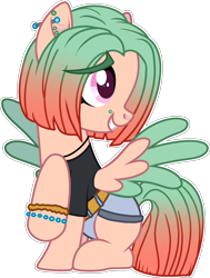 Size: 1442x1912 | Tagged: safe, artist:rickysocks, oc, pegasus, pony, base used, clothes, colored wings, female, mare, shirt, simple background, solo, transparent background, two toned wings, wings