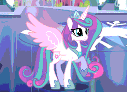 Size: 2292x1667 | Tagged: safe, artist:gihhbloonde, princess flurry heart, alicorn, pony, g4, animated, blinking, concave belly, female, flapping, gif, mare, older, older flurry heart, quadrupedal, show accurate, slender, solo, spread wings, thin, wings