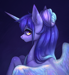 Size: 2400x2600 | Tagged: safe, artist:miurimau, oc, oc only, alicorn, pony, alicorn oc, high res, horn, solo, wings