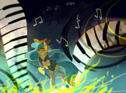 Size: 2000x1478 | Tagged: safe, artist:aquagalaxy, oc, oc only, earth pony, pony, clothes, female, keyboard, mare, musical instrument, piano, rags, solo