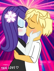 Size: 678x883 | Tagged: safe, artist:suzanflour508, ragamuffin (g4), rarity, human, equestria girls, g4, duo, female, kiss on the lips, kissing, male, rarimuffin, shipping, straight