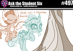 Size: 800x563 | Tagged: safe, artist:sintakhra, ocellus, smolder, ant, changedling, changeling, dragon, insect, tumblr:studentsix, g4, bandana, cute, diaocelles, eyes closed, heart, post-it, sparkles, tree