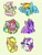 Size: 786x1024 | Tagged: safe, artist:ilcerbiastrello, applejack, fluttershy, pinkie pie, rainbow dash, rarity, twilight sparkle, alicorn, earth pony, pegasus, pony, unicorn, g4, bed mane, big crown thingy, bust, element of magic, green background, hat, jester hat, jewelry, kissy face, mane six, morning ponies, mug, regalia, simple background, sweat, twilight sparkle (alicorn)