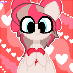 Size: 2000x2000 | Tagged: safe, artist:arche, angel wings, oc, pegasus, pony, g4, bow, eye clipping through hair, hair bow, high res, pegasus oc, solo