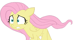 Size: 1280x706 | Tagged: safe, artist:benpictures1, fluttershy, pegasus, pony, g4, my little pony: the movie, cute, ears, floppy ears, gritted teeth, inkscape, running, scared, shyabetes, simple background, teeth, transparent background, vector
