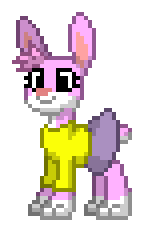 Size: 144x232 | Tagged: safe, artist:dematrix, hybrid, pony, rabbit, rabbit pony, pony town, animal, babs bunny, clothes, female, pixel art, ponified, simple background, skirt, solo, tiny toon adventures, transparent background, warner brothers
