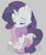 Size: 1656x1966 | Tagged: safe, artist:mandumustbasukanemen, rarity, sweetie belle, pony, unicorn, g4, atg 2022, comforting, dock, duo, embrace, female, hug, lidded eyes, newbie artist training grounds, sad, sibling love, siblings, sisterly love, sisters, sitting, tail