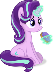 Size: 3150x4285 | Tagged: safe, artist:anime-equestria, starlight glimmer, pony, unicorn, g4, cute, donut, female, food, glimmerbetes, glowing, glowing horn, horn, levitation, magic, mare, simple background, sitting, smiling, solo, telekinesis, transparent background, vector