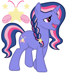 Size: 1024x1107 | Tagged: safe, artist:lillyleaf101, oc, oc only, oc:firefly constellation, pony, unicorn, base used, braid, magical lesbian spawn, male, offspring, parent:fluttershy, parent:twilight sparkle, parents:twishy, simple background, solo, stallion, transparent background