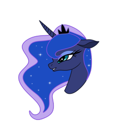 Size: 1117x1147 | Tagged: safe, artist:erkints, princess luna, alicorn, pony, g4, bust, crown, female, jewelry, mare, regalia, simple background, solo, transparent background, vector