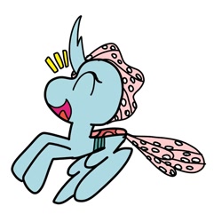 Size: 2000x2000 | Tagged: safe, artist:enperry88, ocellus, changedling, changeling, g4, eyes closed, female, happy, having fun, high res, open mouth, raised hoof, raised leg, simple background, solo, white background, yay
