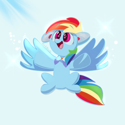 Size: 4000x4000 | Tagged: safe, artist:candydoucky, rainbow dash, pegasus, pony, g4, awesome, cute, dashabetes, solo, spoilers for another series