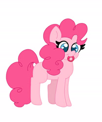 Size: 2182x2623 | Tagged: safe, artist:cinematic-fawn, pinkie pie, earth pony, pony, g4, donut, food, heart, heart eyes, high res, mouth hold, simple background, smiling, solo, white background, wingding eyes