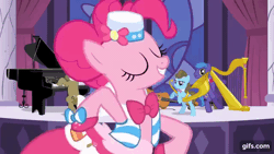 Size: 640x360 | Tagged: safe, screencap, beauty brass, frederic horseshoepin, octavia melody, parish nandermane, pinkie pie, earth pony, pony, g4, season 1, the best night ever, animated, bipedal, cello, clothes, dancing, dress, eyes closed, female, gala dress, gif, gifs.com, harp, loop, lyre, male, mare, musical instrument, open mouth, open smile, piano, pony pokey, singing, smiling, sousaphone, stallion