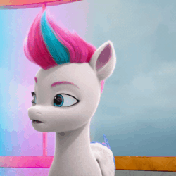 Size: 600x600 | Tagged: safe, screencap, zipp storm, pegasus, pony, g5, my little pony: make your mark, my little pony: make your mark chapter 1, animated, cropped, female, gif, mare, reaction image, solo