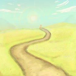 Size: 3000x3000 | Tagged: safe, artist:gorebox, applejack, earth pony, pony, g4, grass, grass field, high res, road, solo, valley