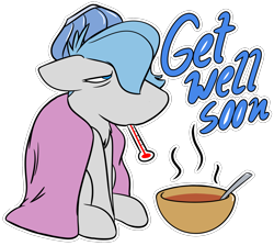 Size: 2290x2050 | Tagged: safe, artist:grandfinaleart, oc, oc only, oc:peace keeper, pony, backwards thermometer, blanket, blue eyes, blue hair, blue mane, digital art, female, food, hair over one eye, high res, mare, pony oc, sick, simple background, sitting, solo, soup, thermometer, transparent background
