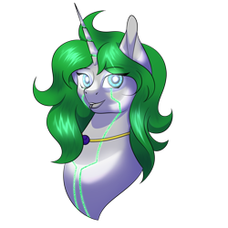 Size: 2000x2000 | Tagged: safe, artist:digitaldrawingmachine, oc, oc:unity, pony, robot, robot pony, unicorn, commission, glowing, glowing eyes, glowing horn, high res, horn, icon, metal, simple background, solo, transparent background
