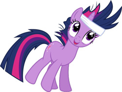 Size: 645x485 | Tagged: safe, artist:sollace, twilight sparkle, pony, unicorn, g4, it's about time, .svg available, alternate hairstyle, bandana, cute, messy mane, open mouth, simple background, solo, svg, transparent background, twilynanas, unicorn twilight, vector