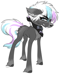 Size: 2116x2581 | Tagged: safe, artist:beamybutt, oc, oc only, earth pony, pony, chest fluff, ear fluff, earth pony oc, grin, high res, neckerchief, simple background, smiling, solo, transparent background