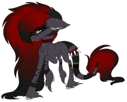 Size: 3853x3085 | Tagged: safe, artist:beamybutt, oc, oc only, earth pony, pony, choker, ear fluff, female, high res, mare, raised hoof, simple background, solo, transparent background