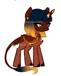 Size: 393x485 | Tagged: safe, oc, oc only, pony, unicorn, female, horn, horn ring, leonine tail, mare, ring, simple background, smiling, tail, transparent background, unicorn oc