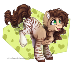 Size: 964x828 | Tagged: safe, artist:gela98, oc, oc only, hybrid, pony, zony, chest fluff, ear fluff, simple background, smiling, transparent background