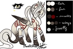 Size: 1091x733 | Tagged: safe, oc, oc only, alicorn, pony, alicorn oc, eyelashes, horn, reference sheet, signature, simple background, tattoo, white background, wings