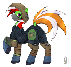 Size: 1550x1446 | Tagged: safe, artist:natt333, oc, oc only, oc:wandering sunrise, earth pony, pony, fallout equestria, fallout equestria: dead tree, butt, commissioner:solar aura, owner:fiaura the tank girl, plot, simple background, solo, transparent background