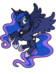 Size: 720x960 | Tagged: safe, artist:jeageruzumaki, princess luna, alicorn, pony, g4, female, mare, simple background, solo, spread wings, transparent background, wings